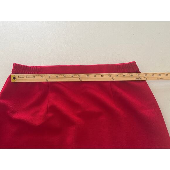 EY Boutique Jacket and Pencil Skirt Set Women's Size 16 Red Embellished Full Zip - Picture 10 of 13